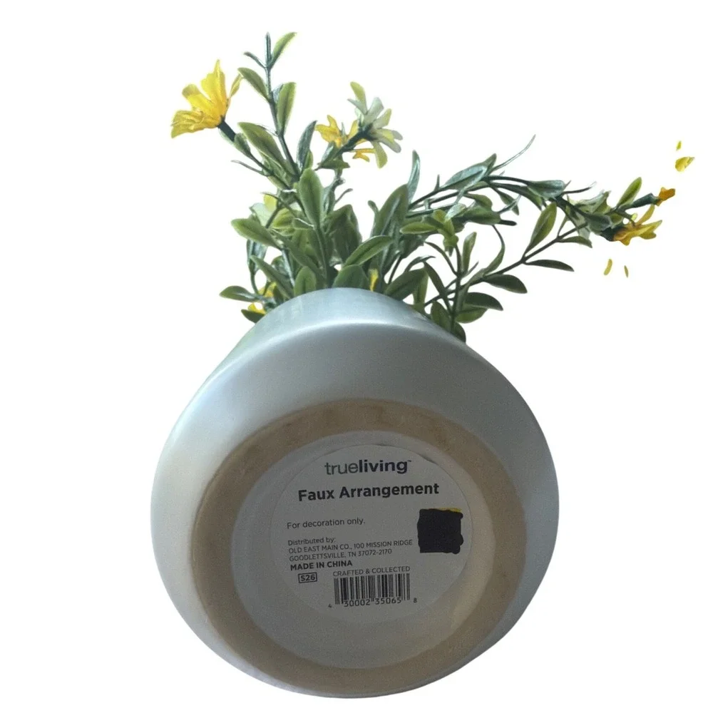 trueliving Faux Floral Arrangement Home Decor OS Yellow Excellent Daisy Vase